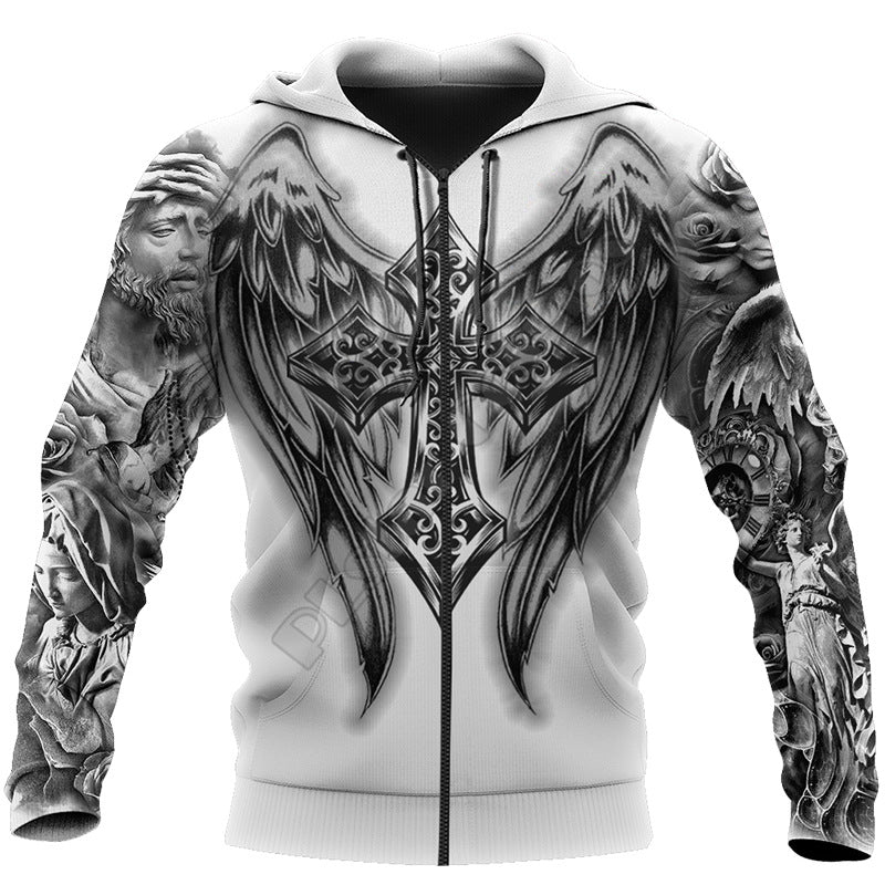 New Men's 3D Digital Jesus Print Long Sleeve Sweatshirt Gimme that