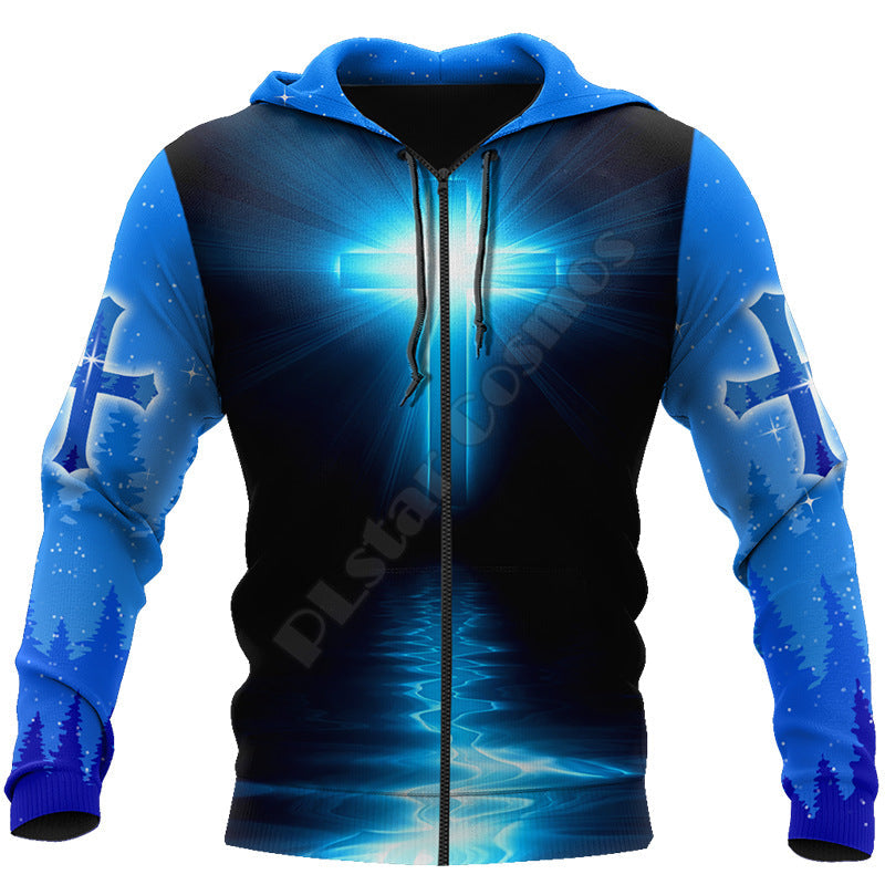 New Men's 3D Digital Jesus Print Long Sleeve Sweatshirt Gimme that