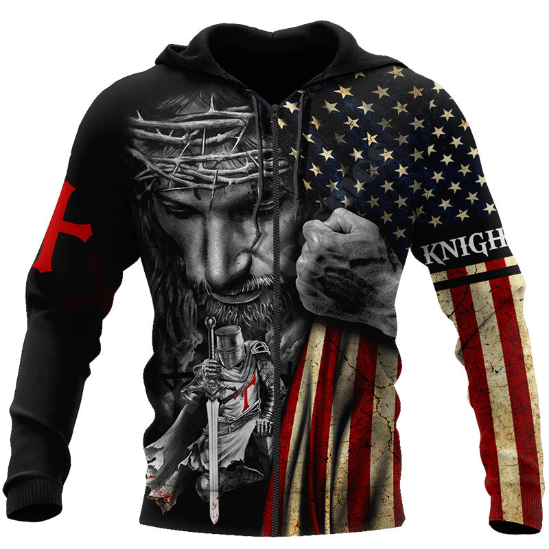 New Men's 3D Digital Jesus Print Long Sleeve Sweatshirt Gimme that