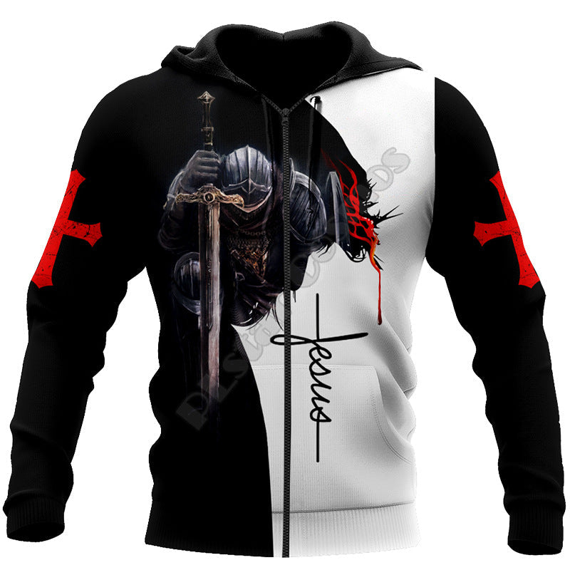 New Men's 3D Digital Jesus Print Long Sleeve Sweatshirt Gimme that