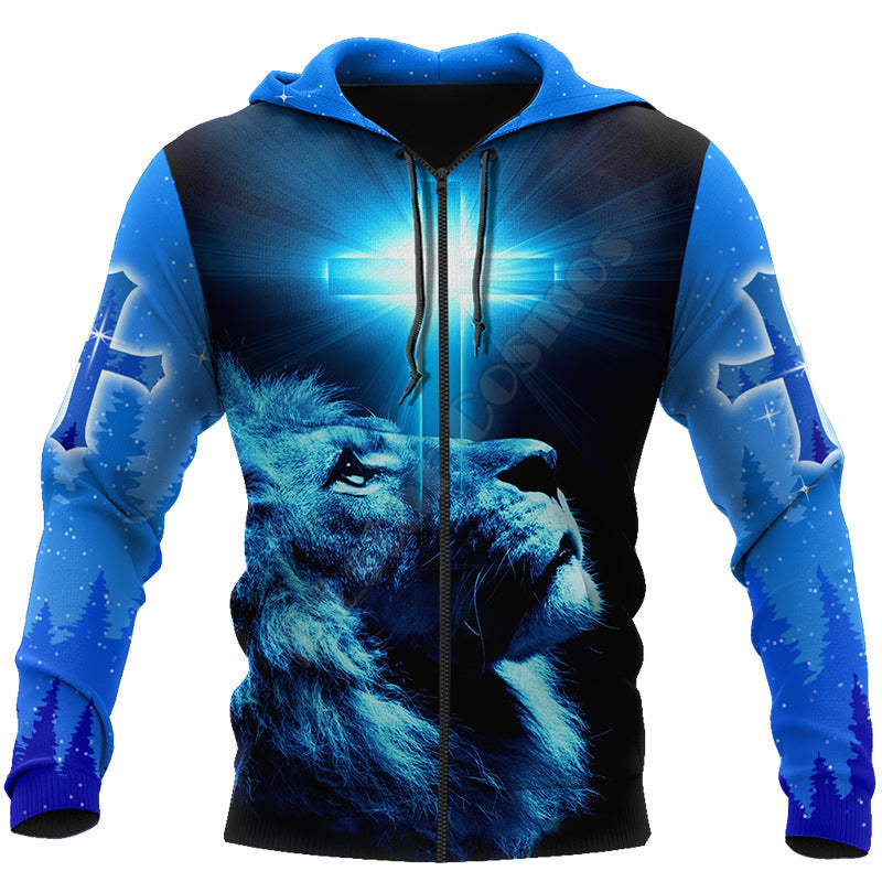 New Men's 3D Digital Jesus Print Long Sleeve Sweatshirt Gimme that