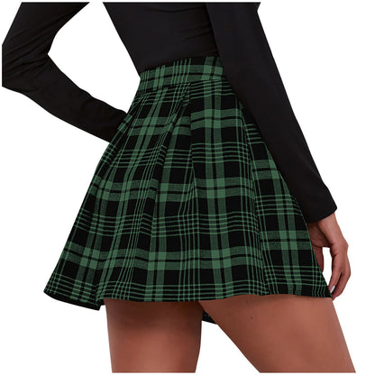 New Skirt High Waist Women Pleated Skirts Slim Waist Women Sweet Girls Dance Plaid Casual Ladies Short Skirts Gimme that