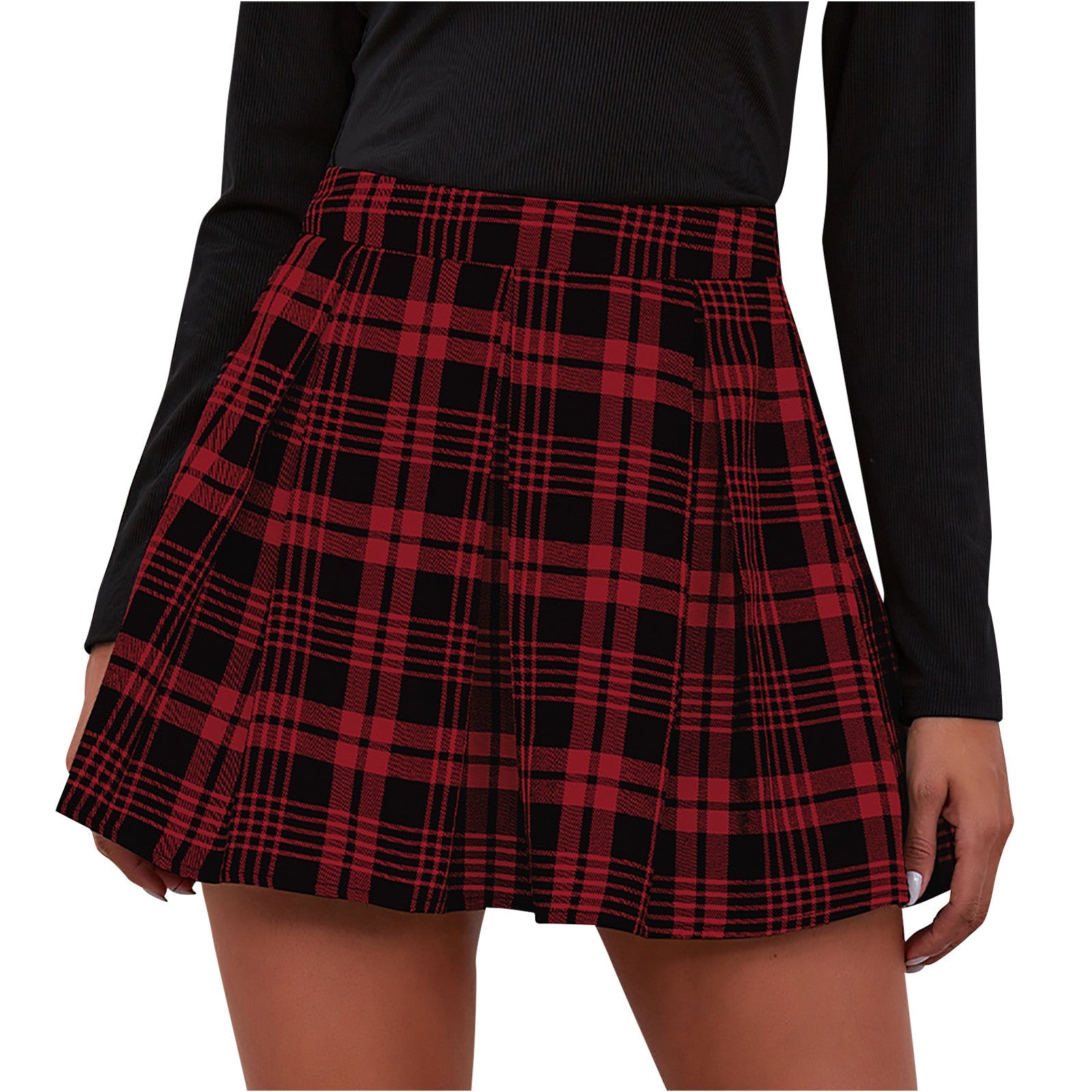 New Skirt High Waist Women Pleated Skirts Slim Waist Women Sweet Girls Dance Plaid Casual Ladies Short Skirts Gimme that