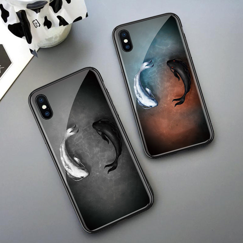 Painted Leather Case Phone Case - GimmeWarehouse