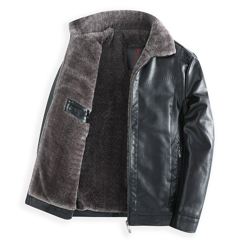 Plush Thick Leather Men's Free Care Jacket Gimme that