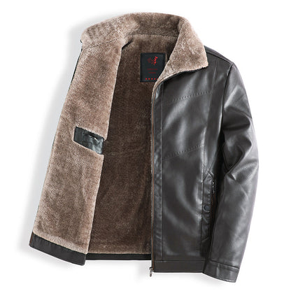 Plush Thick Leather Men's Free Care Jacket Gimme that