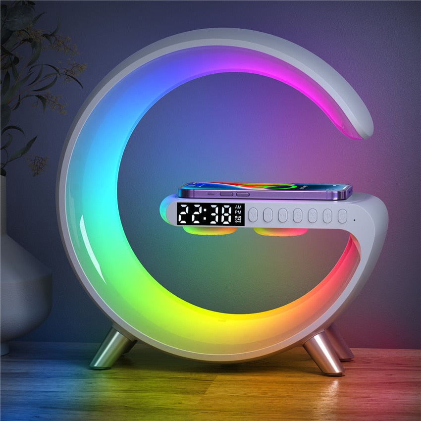 RBG Light Alarm Speaker Fast Charging Station for iPhone X 11 12 13 14 - GimmeWarehouse