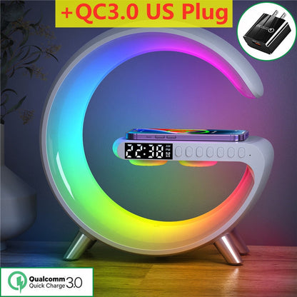 RBG Light Alarm Speaker Fast Charging Station for iPhone X 11 12 13 14 - GimmeWarehouse