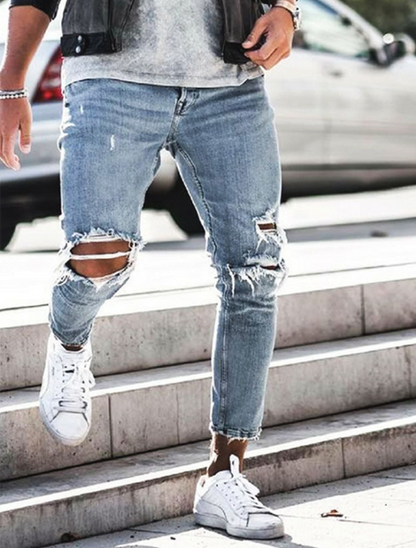 Ripped Skinny Jeans mens Streetwear - GimmeWarehouse