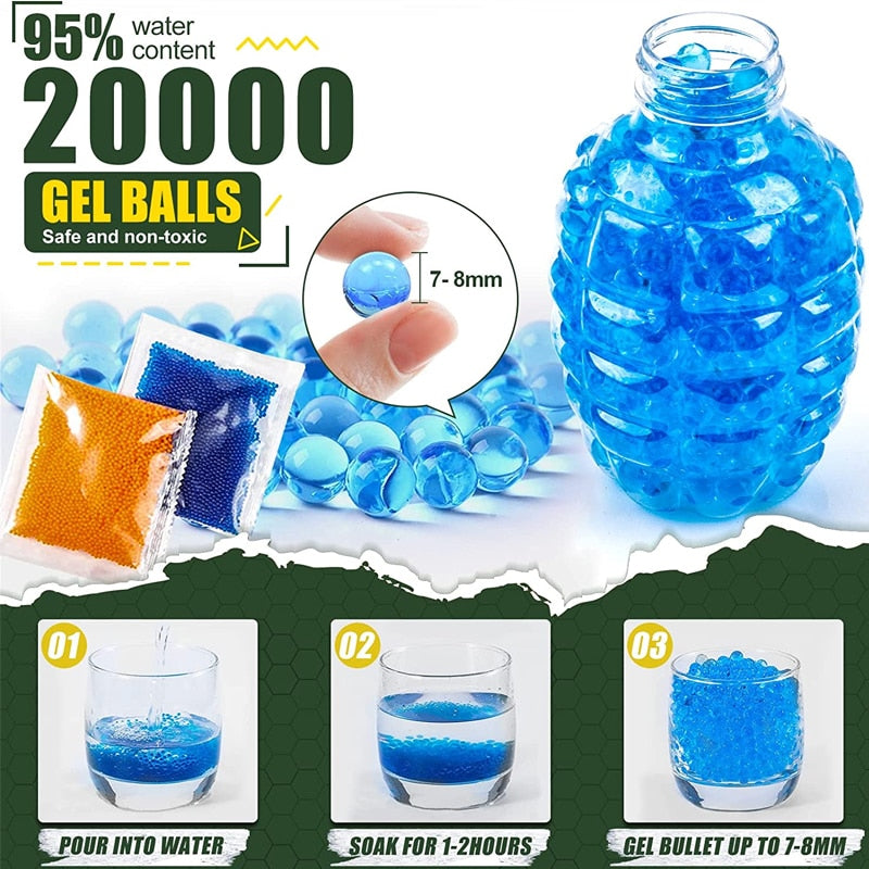 Electric Gel Ball Gun Blaster, Eco-Friendly with 20000+ Water Beads, Outdoor Games - Gimme That