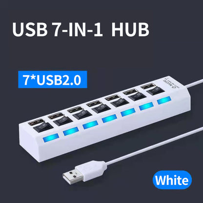 Seven-port  HUB3.0 4-port 3.0 Splitter - GimmeWarehouse