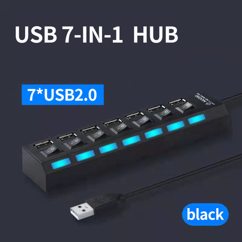 Seven-port  HUB3.0 4-port 3.0 Splitter - GimmeWarehouse