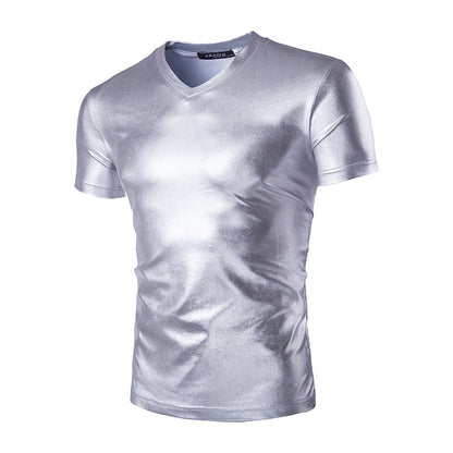 Short-sleeved T-shirt Shiny Men's T-shirt Bottoming Shirt Gimme that