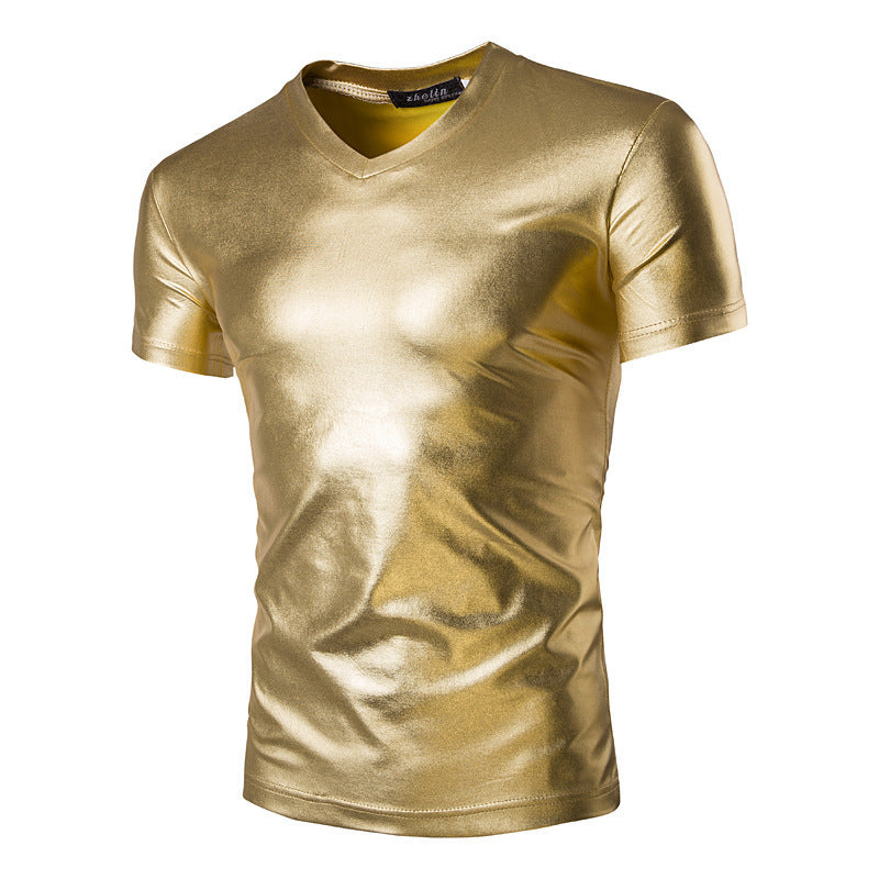 Short-sleeved T-shirt Shiny Men's T-shirt Bottoming Shirt Gimme that