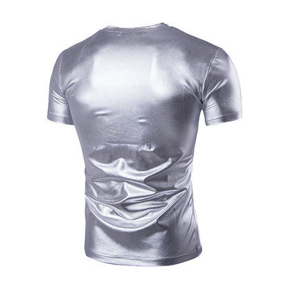 Short-sleeved T-shirt Shiny Men's T-shirt Bottoming Shirt Gimme that