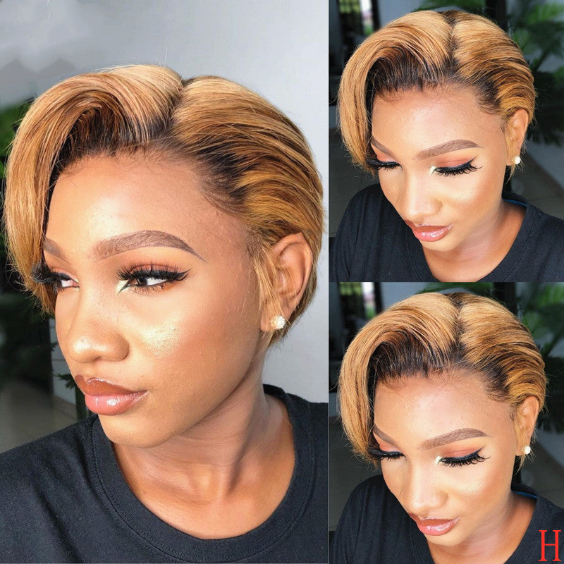 Side-mixed blonde short straight hair - GimmeWarehouse