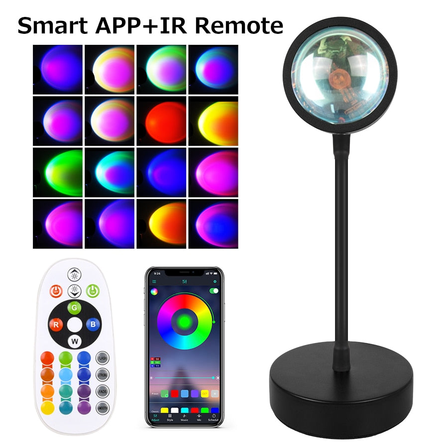 Smart Bluetooth Sunset Projection Lamp Projector Remote Led Lights - GimmeWarehouse