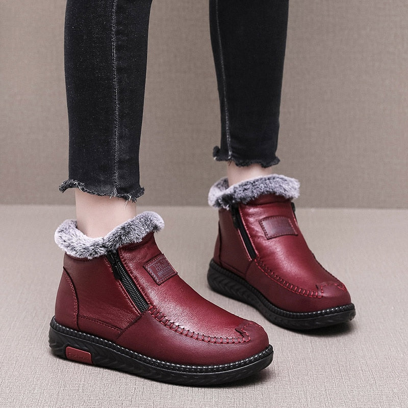 Snow Boots Women Shoes Warm Plush Fur Ankle Boots Winter Female Zipper Flat Casual Shoes 2021 Waterproof Ultralight Footwear|Ankle Boots| Gimme that