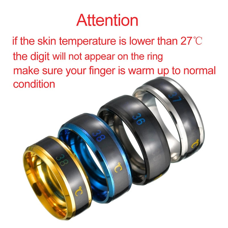 Stainless Steel Real-time Temperature Test Finger Rings - GimmeWarehouse