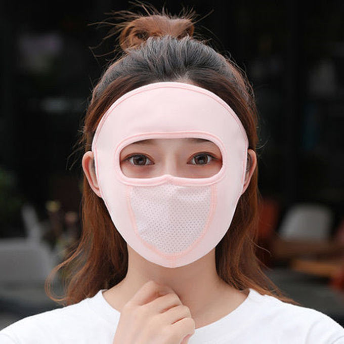 Summer thin protection full face sunscreen breathable touch mask riding sunshade anti-UV line with breathing net cloth hood Gimme that