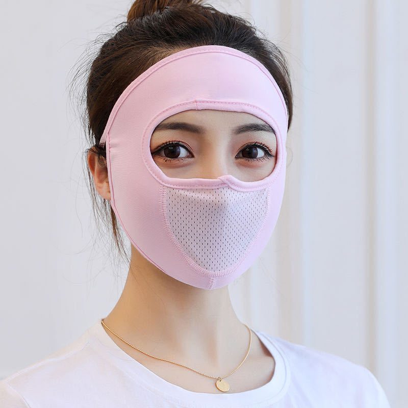 Summer thin protection full face sunscreen breathable touch mask riding sunshade anti-UV line with breathing net cloth hood Gimme that