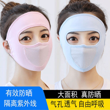 Summer thin protection full face sunscreen breathable touch mask riding sunshade anti-UV line with breathing net cloth hood Gimme that