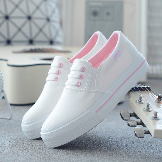 Summer Student Spring One-step Lazy  Flat White Shoes - GimmeWarehouse