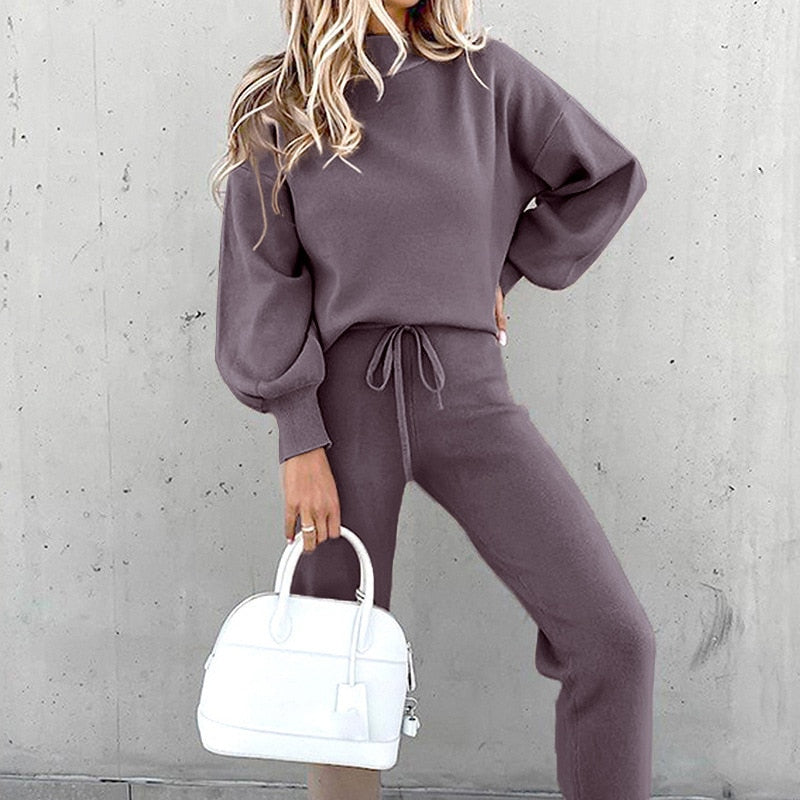 Two Piece Set Solid Casual Tracksuit Women Autumn Winter Pullovers Sweatshirts Pants Suit Female Long Sleeve Tops Couple Clothes Gimme that