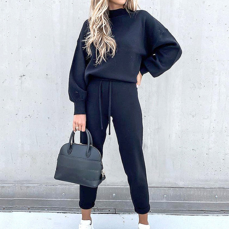 Two Piece Set Solid Casual Tracksuit Women Autumn Winter Pullovers Sweatshirts Pants Suit Female Long Sleeve Tops Couple Clothes Gimme that