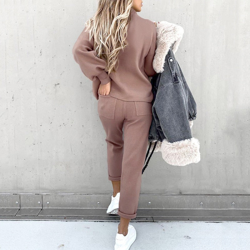 Two Piece Set Solid Casual Tracksuit Women Autumn Winter Pullovers Sweatshirts Pants Suit Female Long Sleeve Tops Couple Clothes Gimme that