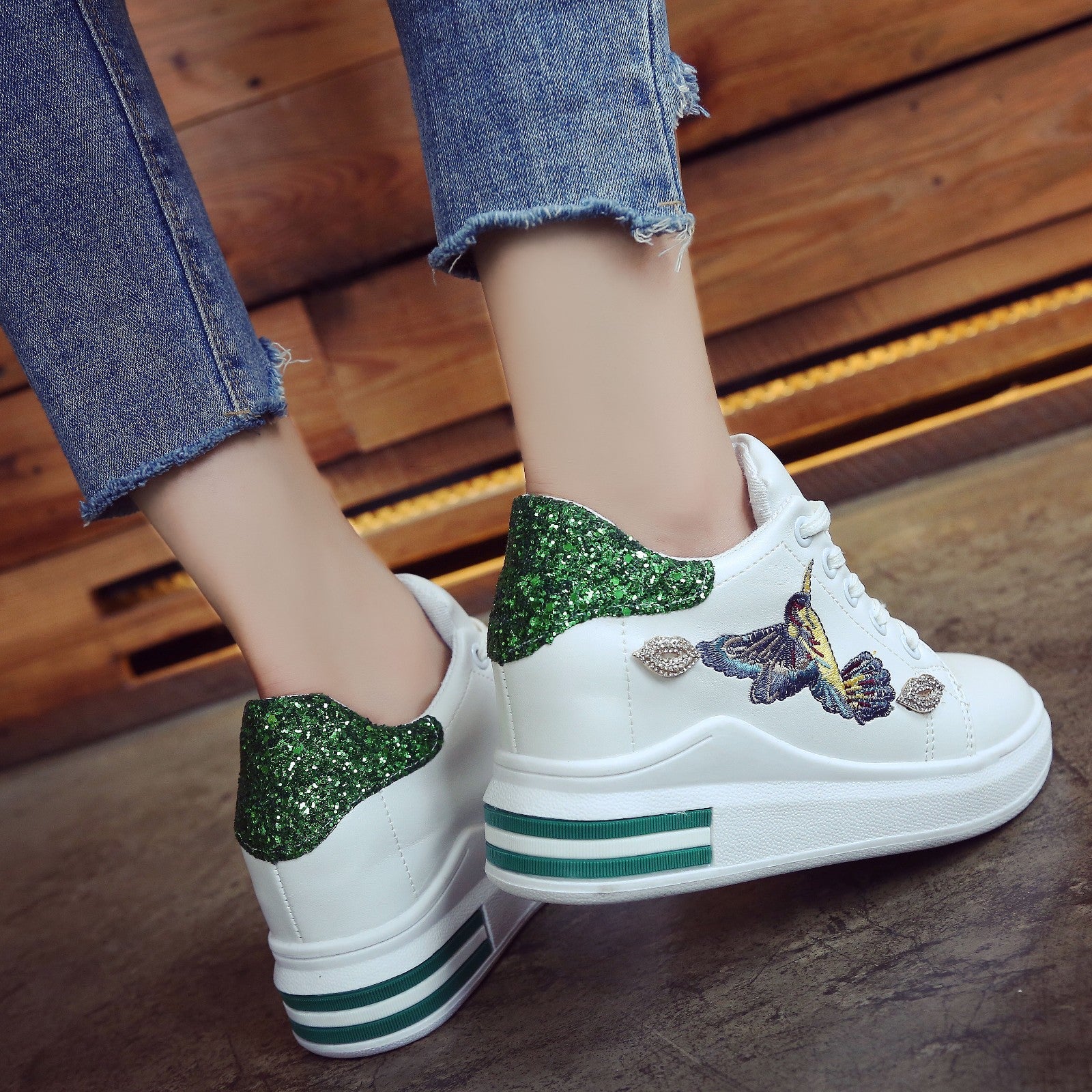 Wedge heel shoes women Korean style platform - GimmeWarehouse