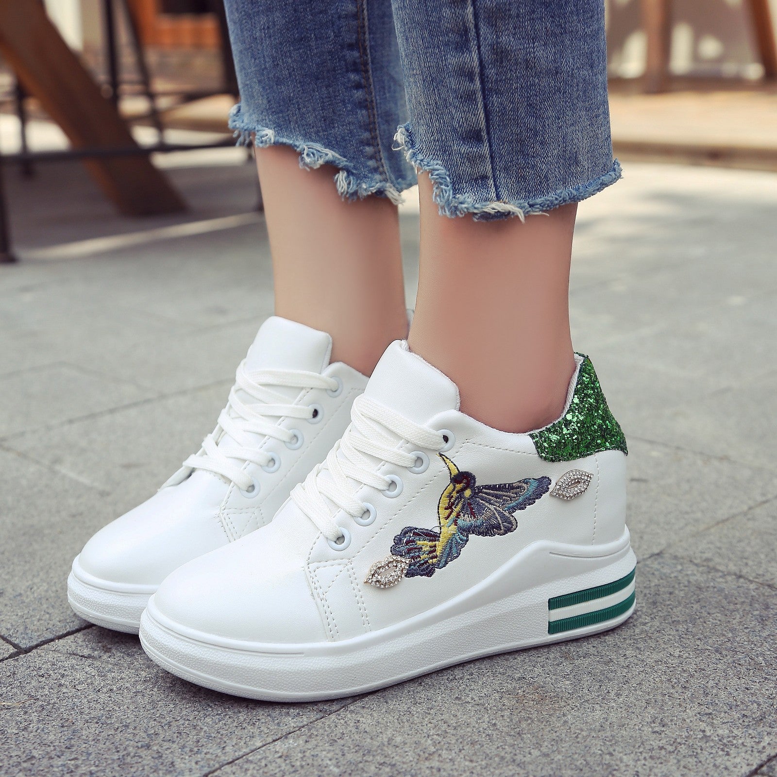 Wedge heel shoes women Korean style platform - GimmeWarehouse