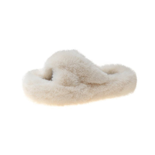 Winter Warm Fashion Slipper Women Modern Slides Outside Design Fluffy Slippers Indoor Soft Plush Shoes Women Warm Slippers Gimme that