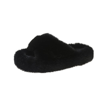 Winter Warm Fashion Slipper Women Modern Slides Outside Design Fluffy Slippers Indoor Soft Plush Shoes Women Warm Slippers Gimme that