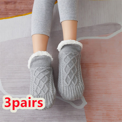 Winter Woolen Socks Women Thicken Warm Home Bedroom Socks Slippers Men Non-slip Foot Warmer Snow Socks Calcetines Mujer Gimme that