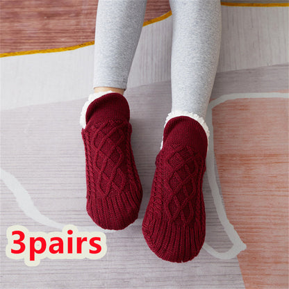 Winter Woolen Socks Women Thicken Warm Home Bedroom Socks Slippers Men Non-slip Foot Warmer Snow Socks Calcetines Mujer Gimme that